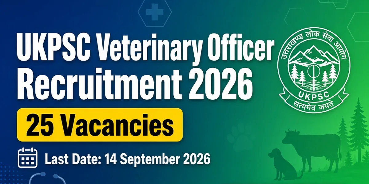 UKPSC Veterinary Officer Recruitment 2026 - Apply Online